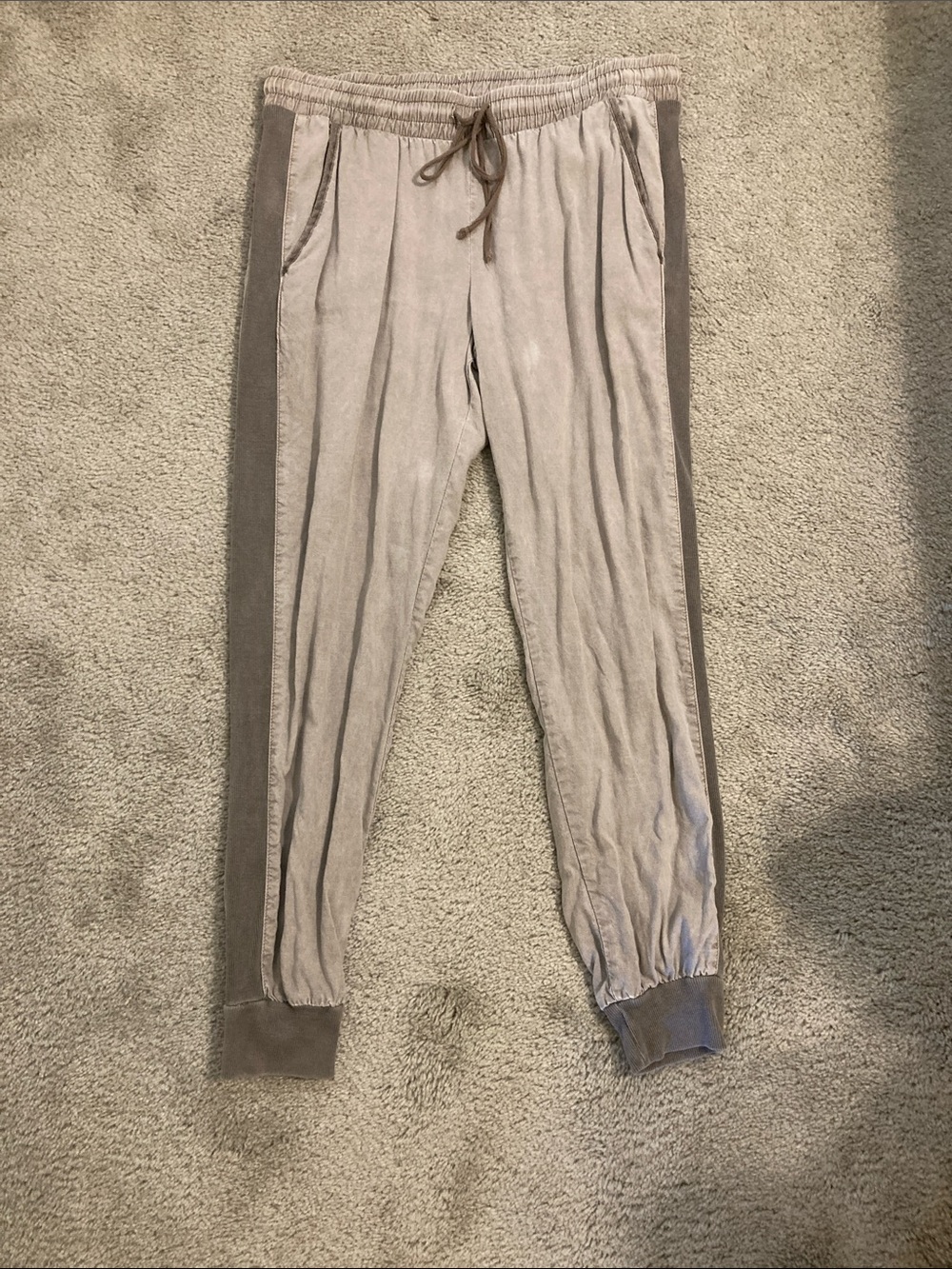Cloth & Stone Taupe Joggers with Darker Side Stripe